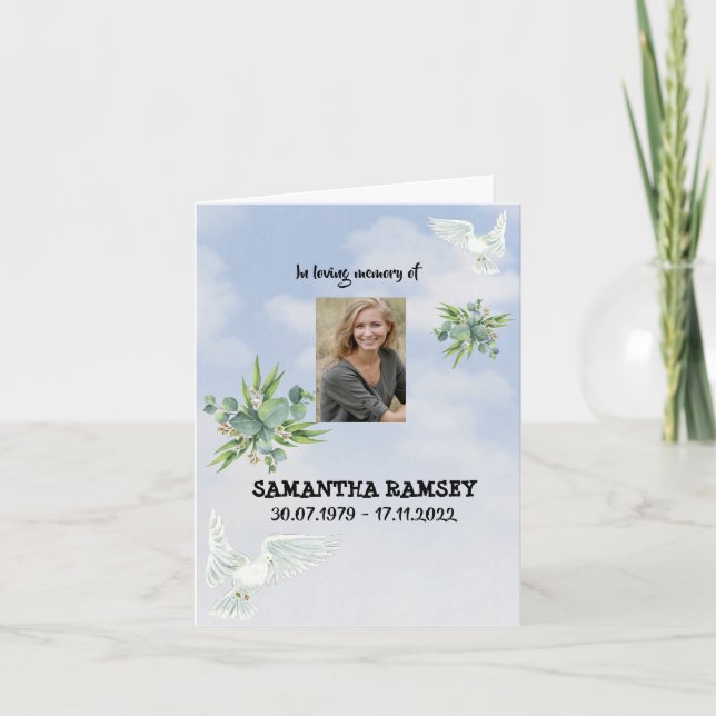 Moderne Blue Sky Condolence Card Ankündigung (Vorderseite)