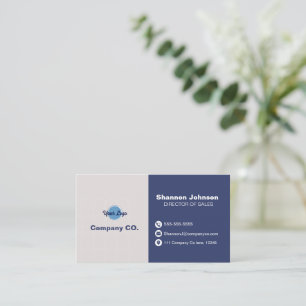Moderne Blue & Tan Business Card Visitenkarte