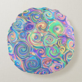 Moderne Blue Tone Wirbel Rundes Kissen