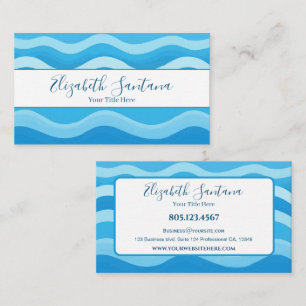 Moderne Blue Vector Waves Visitenkarte