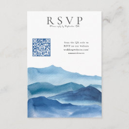 Moderne Blue Watercolor UAWG mit QR Code Wedding Begleitkarte