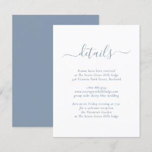 Moderne Blue Wedding Card Begleitkarte