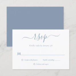 Moderne Blue Wedding RSVP Cards Karte