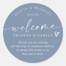 Moderne Blue Wedding Welcome Hotel Bag