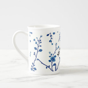 Moderne Blue Willow Porzellan-Ästhetik Prozellantasse