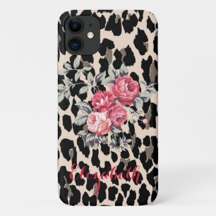 Moderne Blume auf Leopard-Printmedien Case-Mate iPhone Hülle