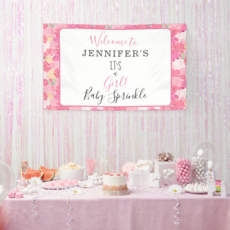 Moderne Blume Es ist ein Mädchen! Baby Sprinkle Wi Banner