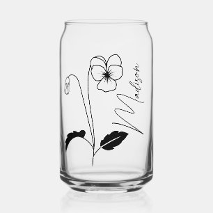 Moderne Blume Februar Bridesmaid Geschenke Dosenglas