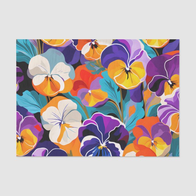 Moderne Blume für Abstrakte Stiefmütterchen Seidenpapier (Vorderseite)
