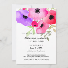 Moderne Blume für Aquarellfarben Einladung