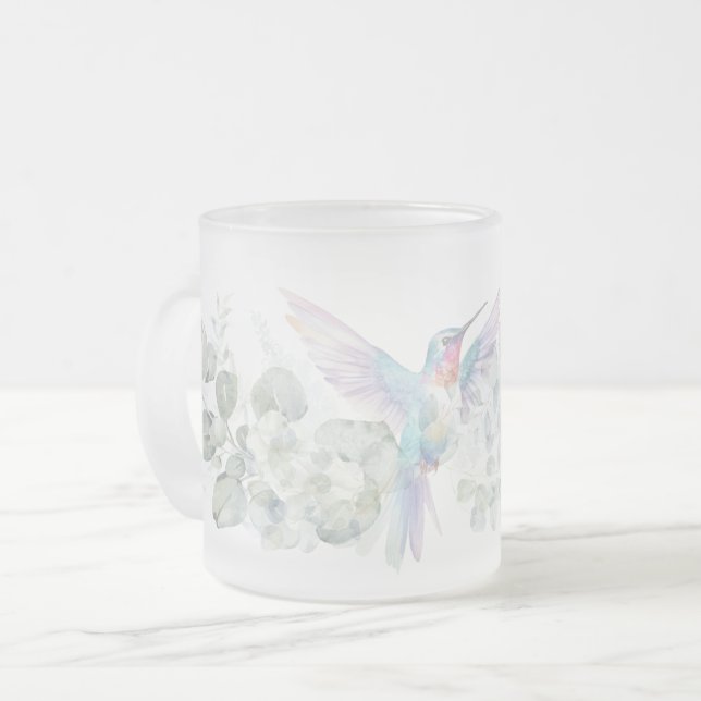 Moderne Blume für Kolibris Mattglastasse (Vorderseite Links)