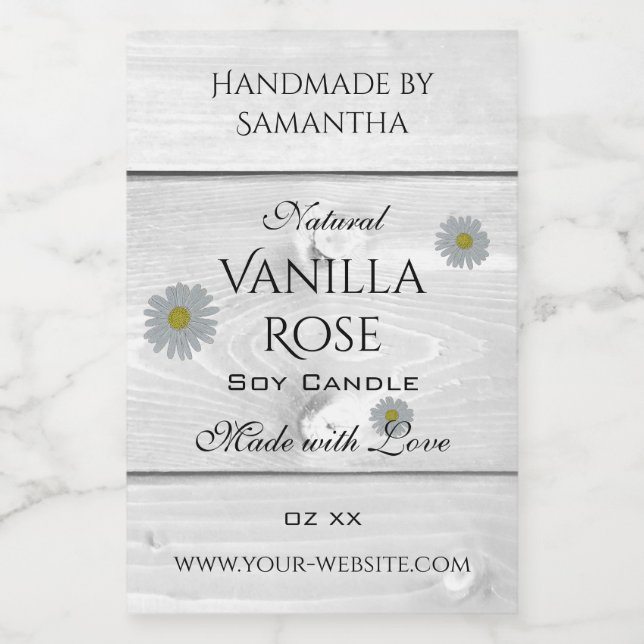 Moderne Blume für Weißholz-Körner Lebensmitteletikett (Einzelnes Label)