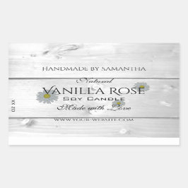 Moderne Blume für Weißholz-Körner Rechteckiger Aufkleber