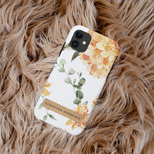 Moderne Blume Gelb & Kraft Personalisiertes Gesche Case-Mate iPhone Hülle