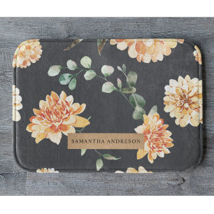 Moderne Blume Gelb und Kraft Personalisiert Badematte