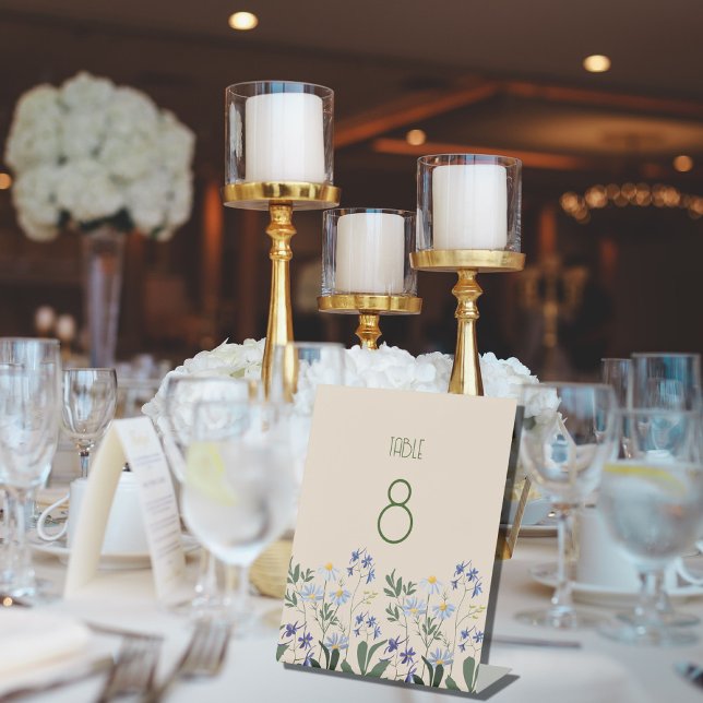 Moderne Blume Hochzeitsfeiern Tischnummer Sockelschild (Von Creator hochgeladen)