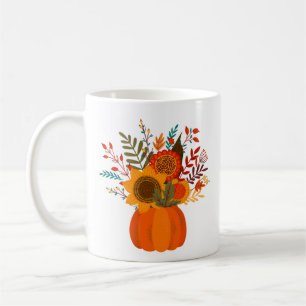 Moderne Blume im Herbst in Pumpkin Kaffeetasse