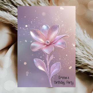 Moderne Blume in Rosa Einladung