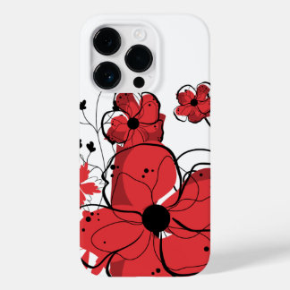 Moderne Blume in Rot und Schwarz Case-Mate iPhone 14 Pro Hülle