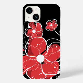 Moderne Blume in Rot und Weiß Case-Mate iPhone 14 Hülle