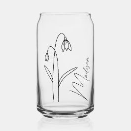 Moderne Blume Januar Bridesmaid Geschenke Dosenglas