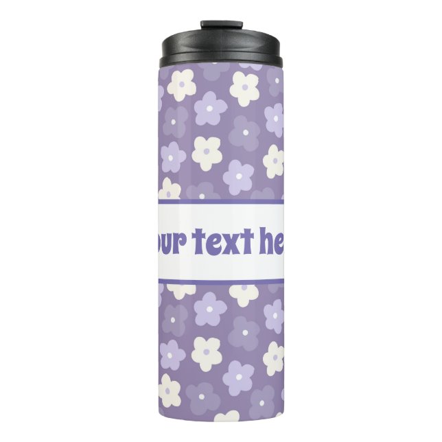 Moderne Blume Lila Personalisiert Thermosbecher (Vorderseite)