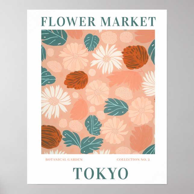 Moderne Blume Markt Tokio Blume botanisch Poster (Vorne)