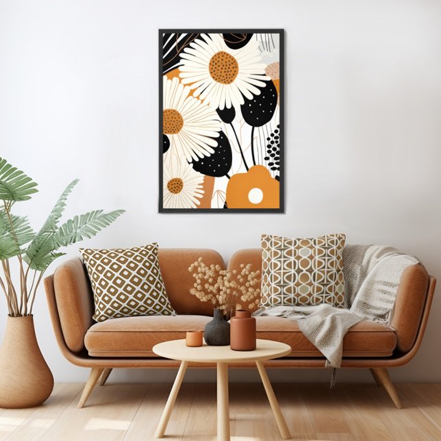Moderne Blume Mitte des Jahrhunderts Poster (Unleash your inner art enthusiast with Wild on Flowers gallery quality Giclee print artwork poster. )
