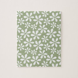 Moderne Blume Muster Einfache Farbe Grün Puzzle