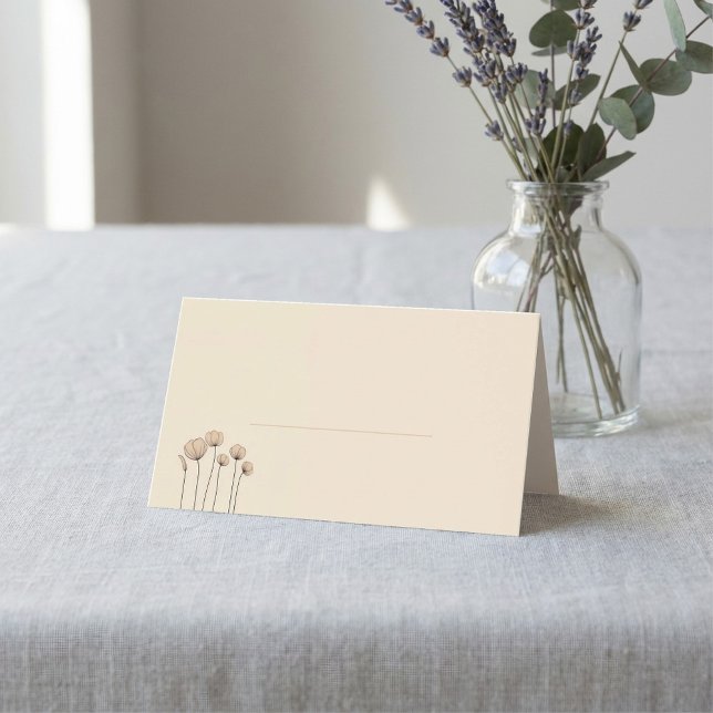 Moderne Blume Platzkarte (Modern flowers guest name place card.)