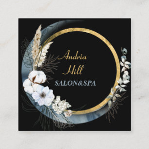 moderne Blume Salon & Wellness-Center mit QR-Code Quadratische Visitenkarte
