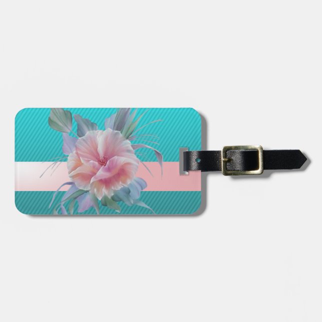 Moderne Blume , Streifen Gepäckanhänger (Vorderseite horizontal)
