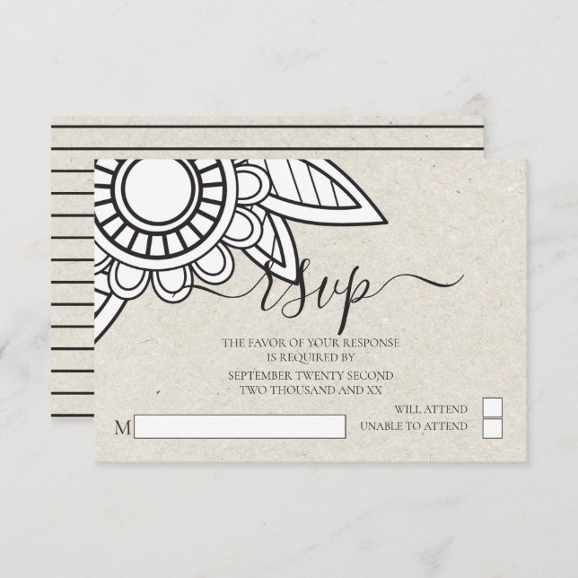 Moderne Blume Typografie UAWG Wedding Einladung (Vorne/Hinten)