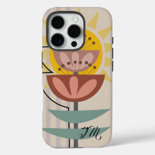 Moderne Blume und benutzerdefinierter Text iPhone 16 Pro Hülle
