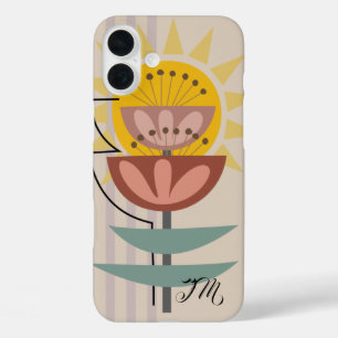 Moderne Blume und benutzerdefinierter Text iPhone 16 Plus Hülle