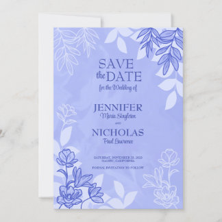 Moderne Blume und Blätter für Hochzeiten in Einladung