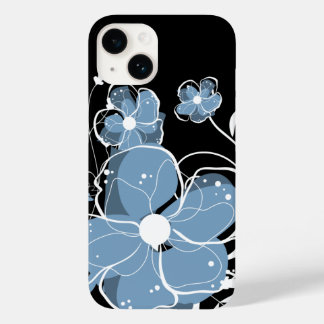Moderne Blume von Girly Blue und Weiß Case-Mate iPhone Hülle