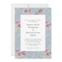 Moderne Blume Wasserfarben Hochzeit Einladung