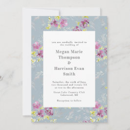 Moderne Blume Wasserfarben Hochzeit Einladung