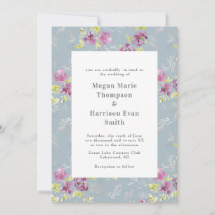 Moderne Blume Wasserfarben Hochzeit Einladung