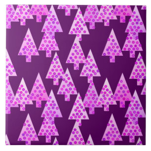 Moderne Blume Weihnachtsbäume - Amethyst lila Fliese