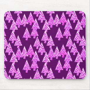 Moderne Blume Weihnachtsbäume - Amethyst lila Mousepad