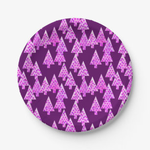 Moderne Blume Weihnachtsbäume - Amethyst lila Pappteller