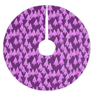 Moderne Blume Weihnachtsbäume - Amethyst lila Polyester Weihnachtsbaumdecke