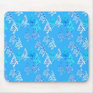 Moderne Blume Weihnachtsbäume - Himmel blau Mousepad