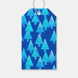 Moderne Blume Weihnachtsbäume - Kobaltblau Geschenkanhänger