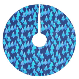 Moderne Blume Weihnachtsbäume - Kobaltblau Polyester Weihnachtsbaumdecke