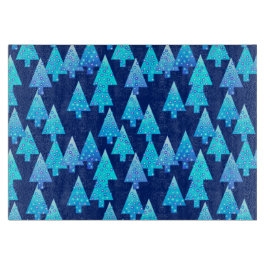 Moderne Blume Weihnachtsbäume - Kobaltblau Schneidebrett