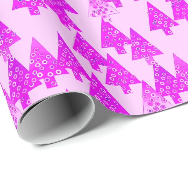 Moderne Blume Weihnachtsbäume - Orchideen Geschenkpapier (Rolleneckpunkt)