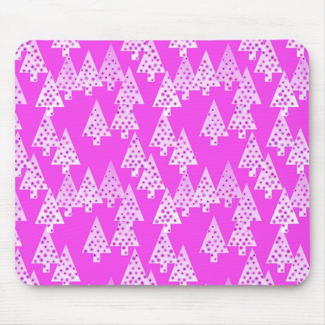 Moderne Blume Weihnachtsbäume - Orchideenrosa Mousepad (Vorne)